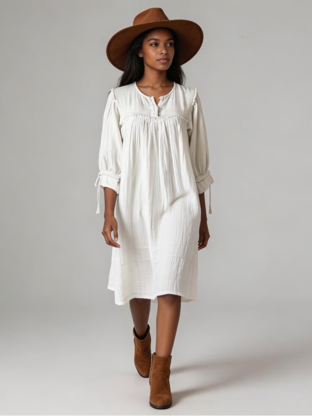 VOLOSHIN | Cream Boho Tunic Dress Sz XS